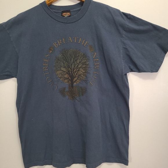 🌳Vintage - 90s Single Stitch - Old Trees Breathe New Life - Size XL - Picture 3 of 9